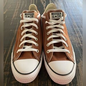 Converse All Star Brown and White Low Top Canvas Sneakers